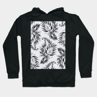 Black and white Paisley Pattern Hoodie